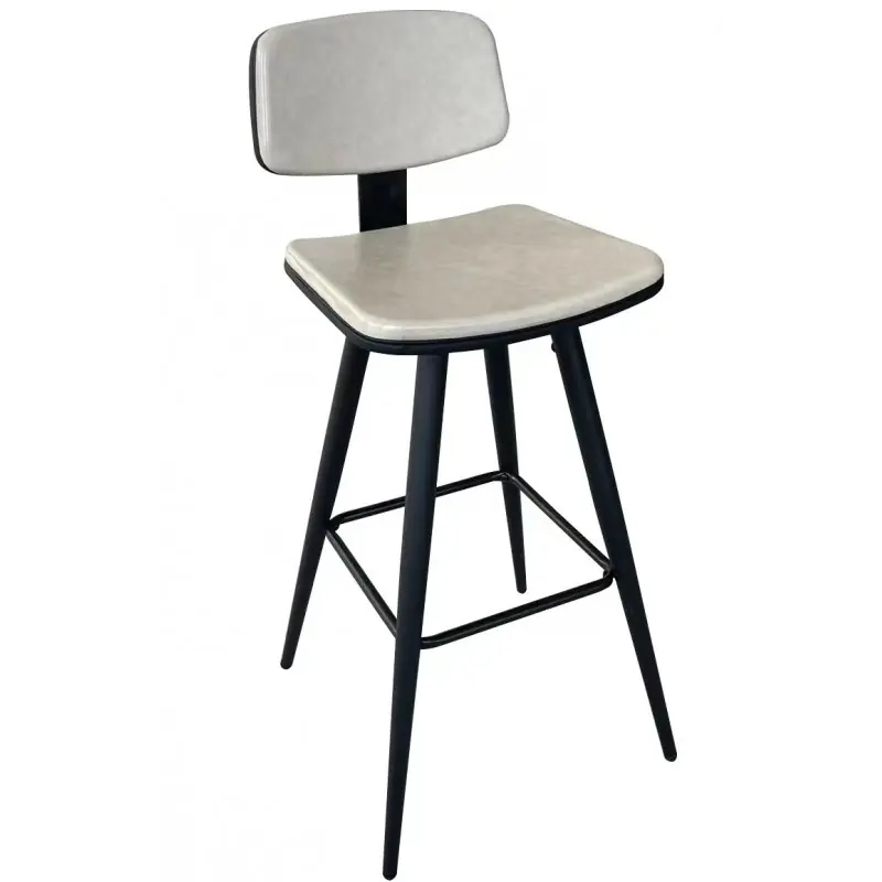 Taburete vintage similpiel gris - Taburetes hosteleria