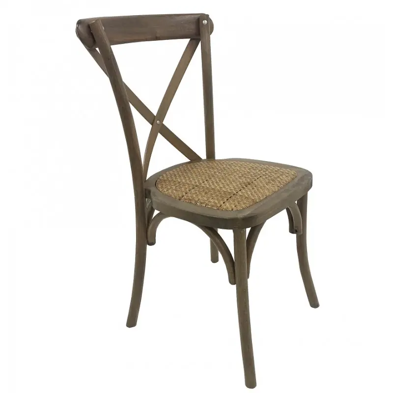 Silla Contres new madera nogal vintage ratan - Sillas madera