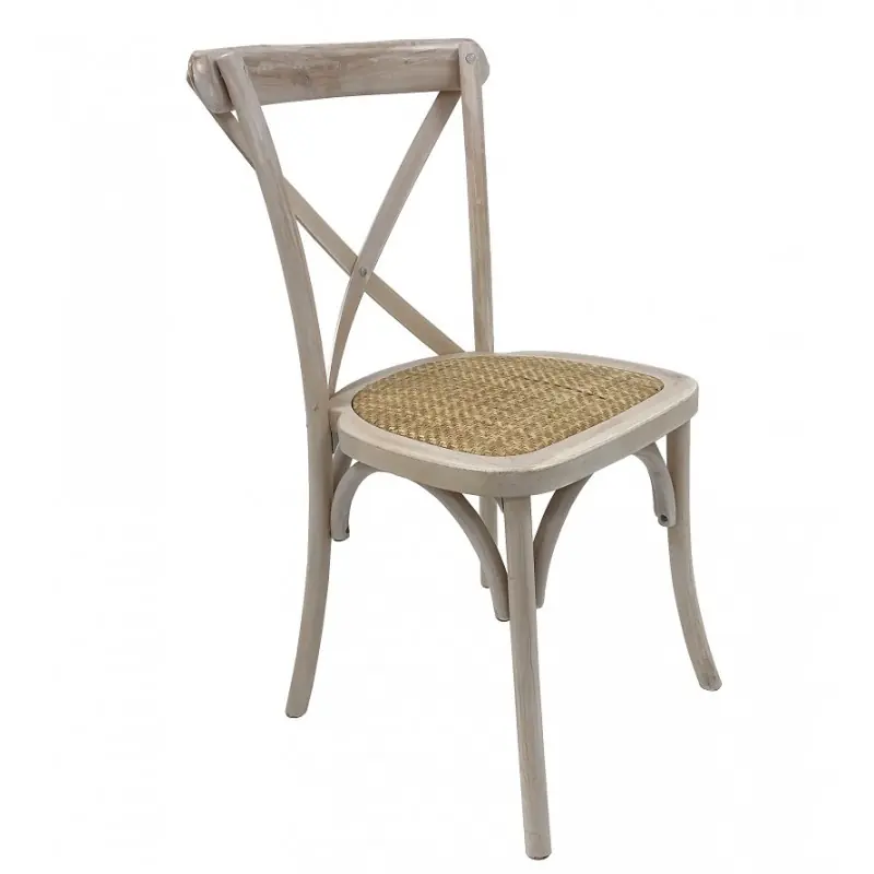 Silla Contres new madera blanco vintage ratan - Sillas madera
