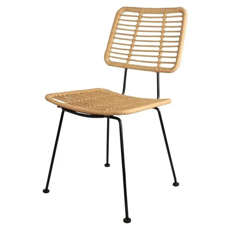 Silla vintage Alma ratan beige - Sillas de Acero