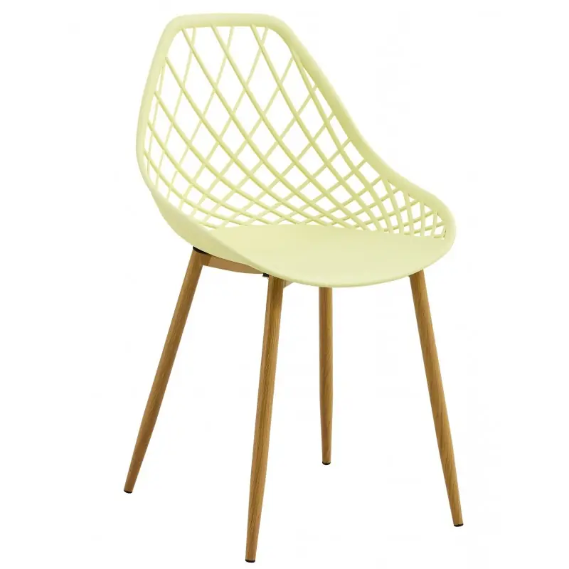 Silla Joe polipropileno amarillo pastel - Sillas hosteleria