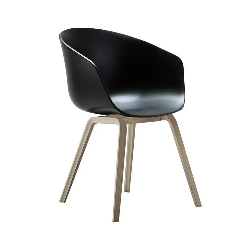 Sillon nordico TOM polipropileno negro y patas de metal - Sillas