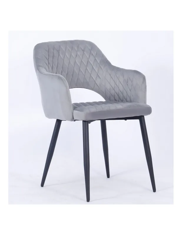 Sillon Brayton tapizado velvet gris - Sillas