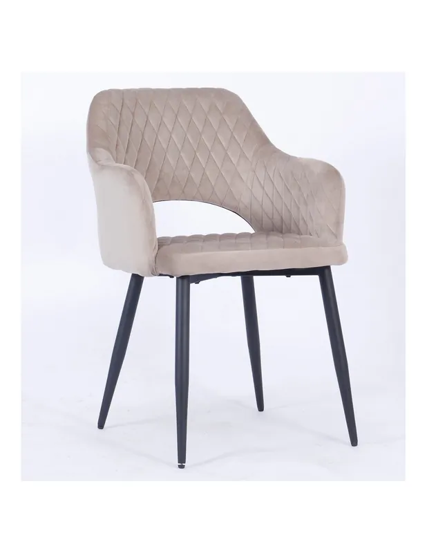 Sillon Brayton tapizado velvet marrón visón - Sillas