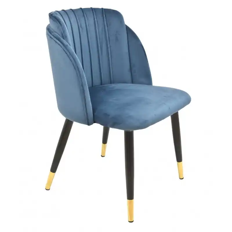 Silla retro velvet terciopelo azul - Sillas