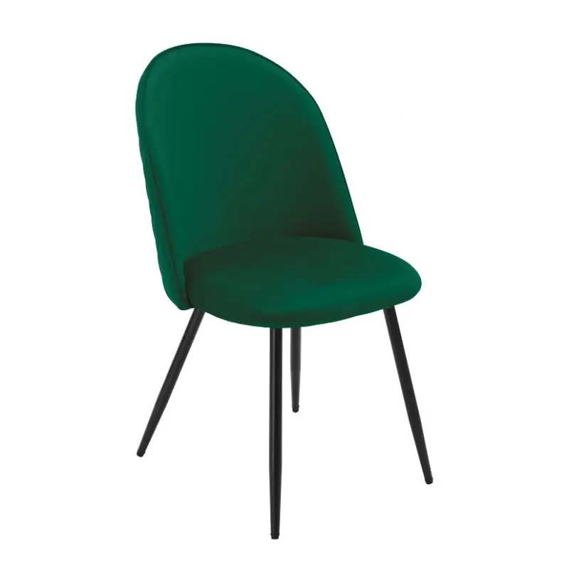 Silla Tania tapizado velvet verde respaldo con costuras en rombos - Sillas