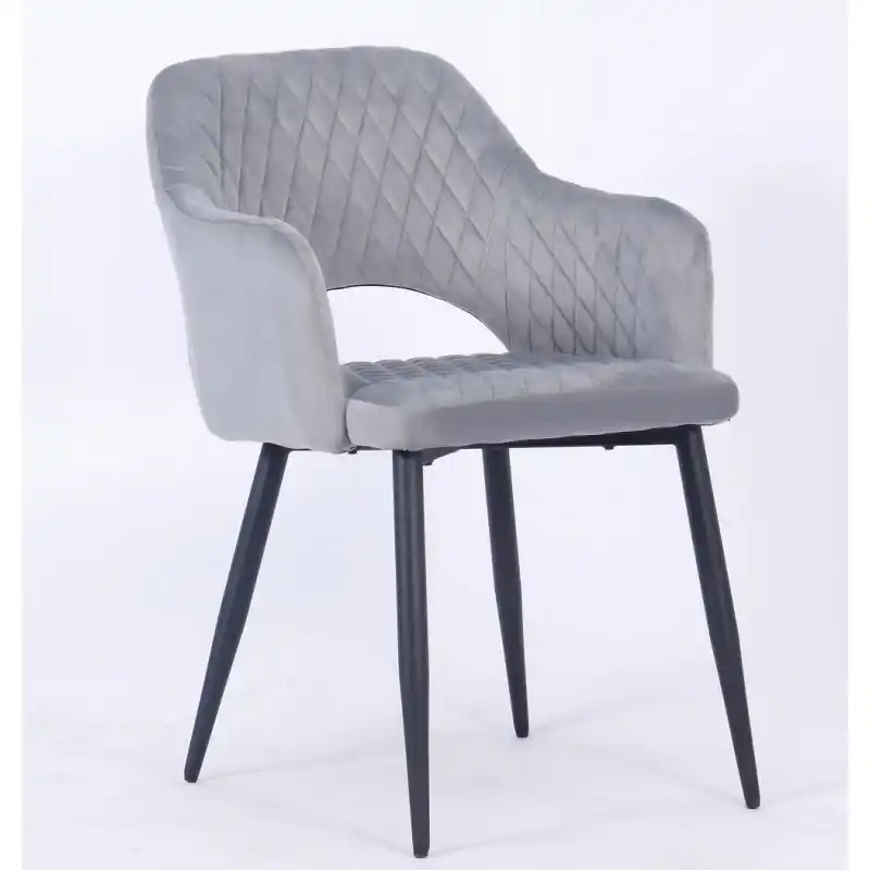Sillon Boston tapizado velvet gris - Sillas