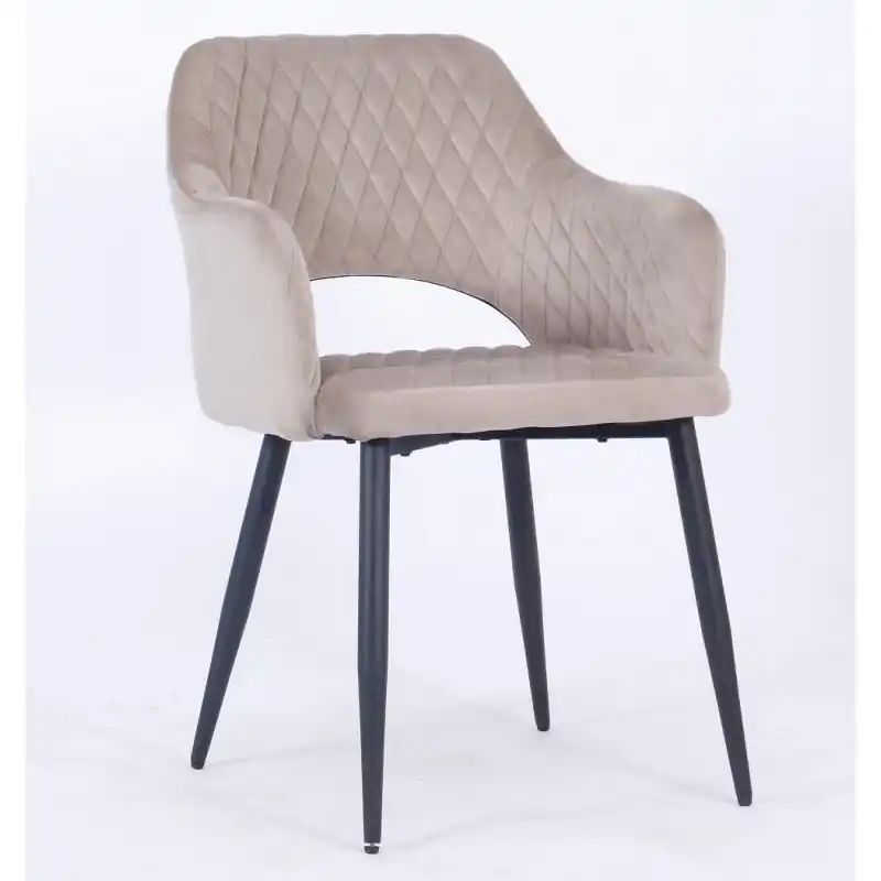 Sillon Boston tapizado velvet marrón visón - Sillas