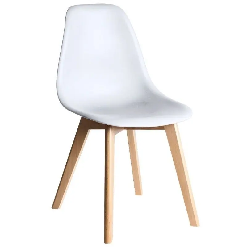 Silla de diseño madera de haya polipropileno blanca - Sillas hosteleria