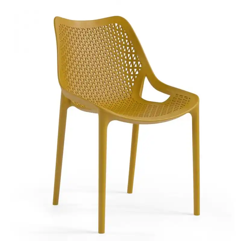 Silla apilable Macarena polipropileno mostaza - Sillas plasticos