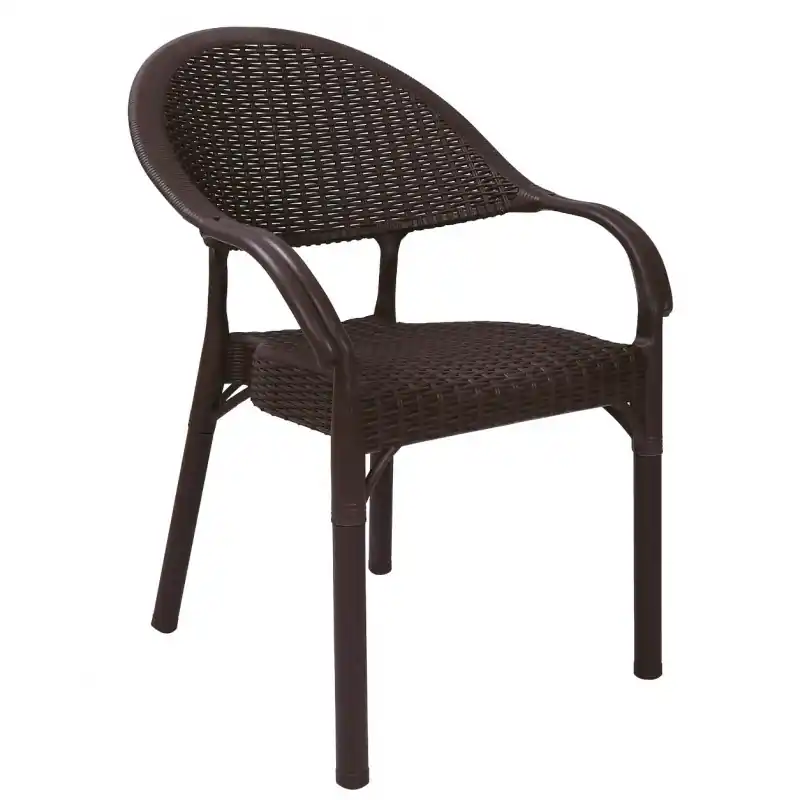 Sillón apilable polipropileno marrón chocolate - Sillas de Acero