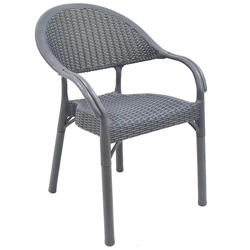 Sillón apilable polipropileno gris oscuro - Sillas de Acero