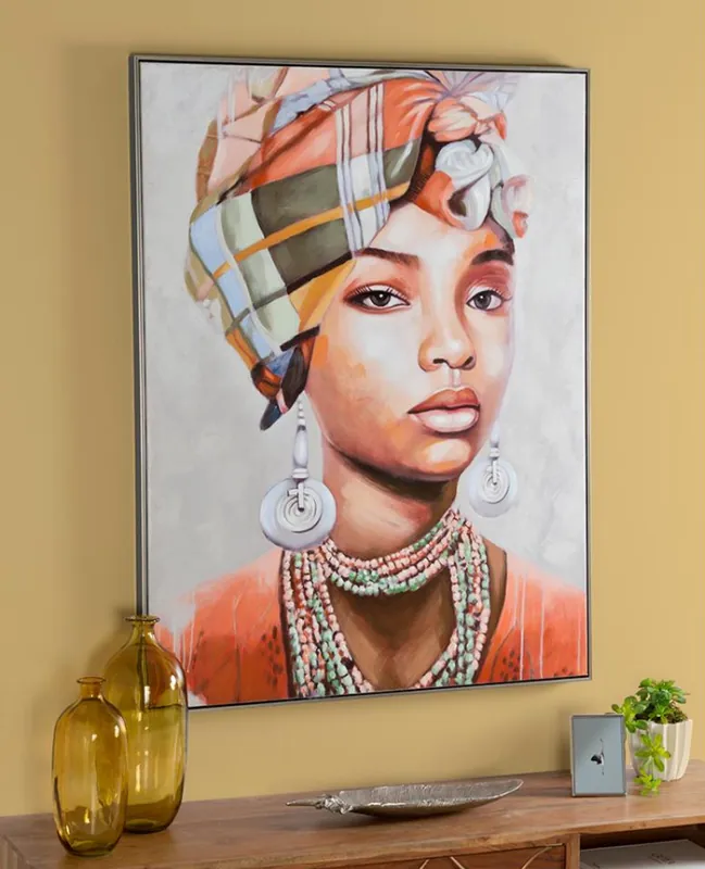 Cuadro oleo con marco africana 90x120cm - Cuadros y lienzos