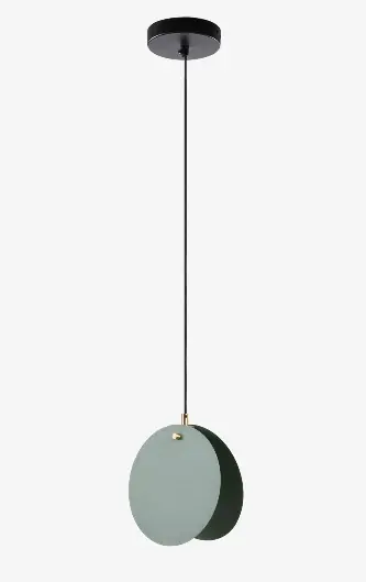 Lampara Globo de acero con acabado verde - Lamparas de techo
