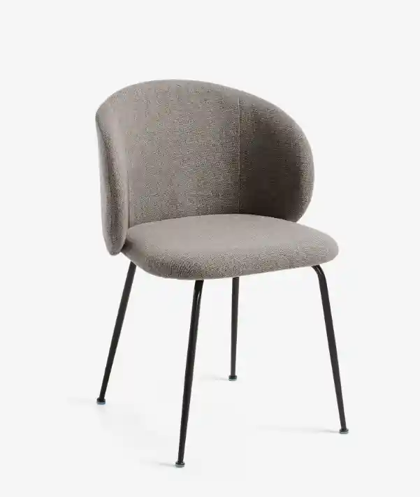Silla Tuent gris claro y acero negro - Sillas