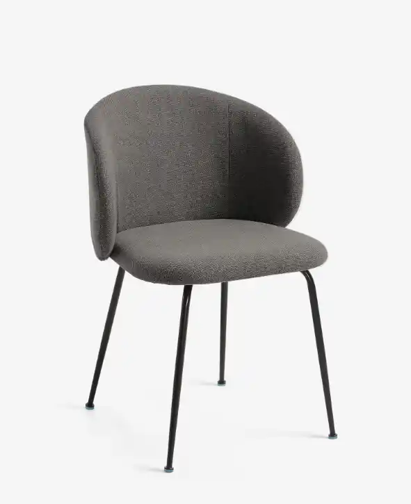 Silla Tuent gris oscuro y acero negro - Sillas
