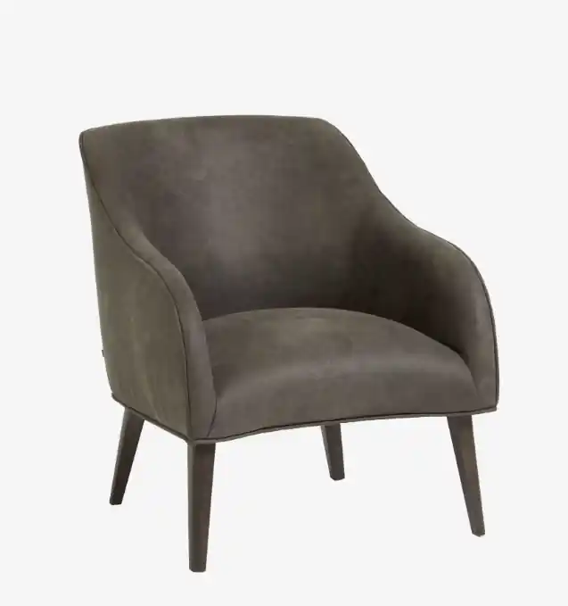 Butaca Bavaria tapizado gris oscuro y patas wengué - Sillones butacas divanes