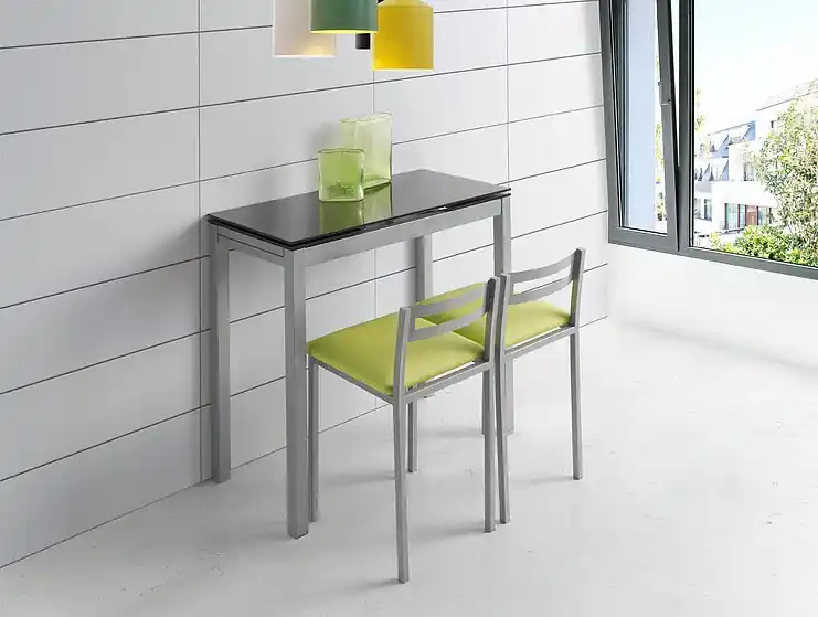 Mesa de cocina extensible Portugal cristal negro - Mesas de cocina
