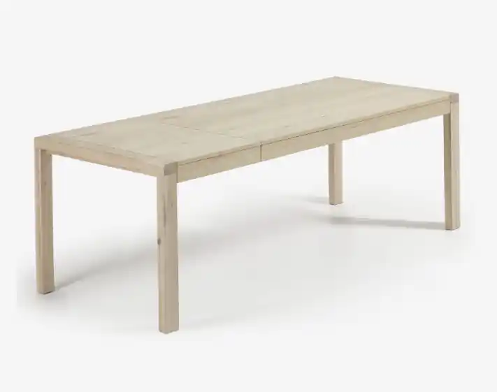 Mesa extensible Luca chapa de roble acabado blanqueado 200(280)x100cm - Mesas de comedor
