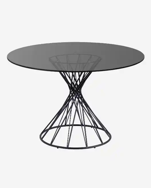 Mesa redonda Afina de cristal 120 cm - Mesas de comedor