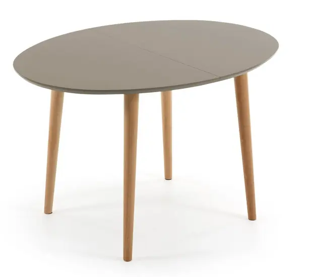 Mesa nordica ovalada extensible marron mate haya 90×120-160-200 cm