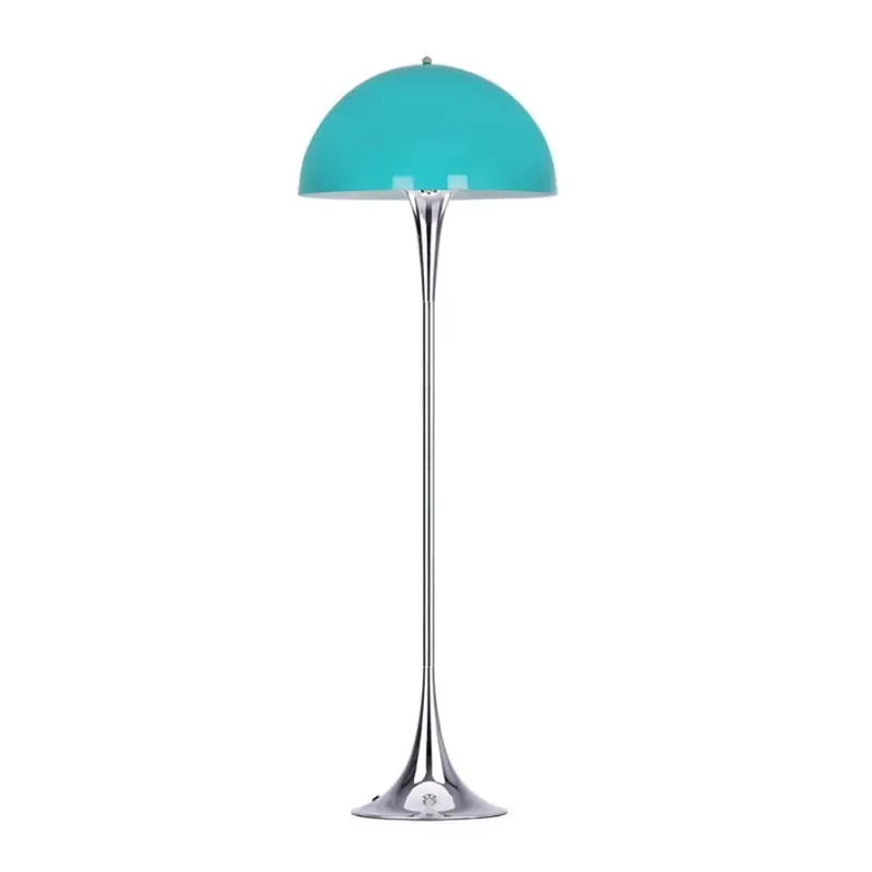 Lampara de pie Vera metal cromada pantalla turquesa - Lamparas de pie