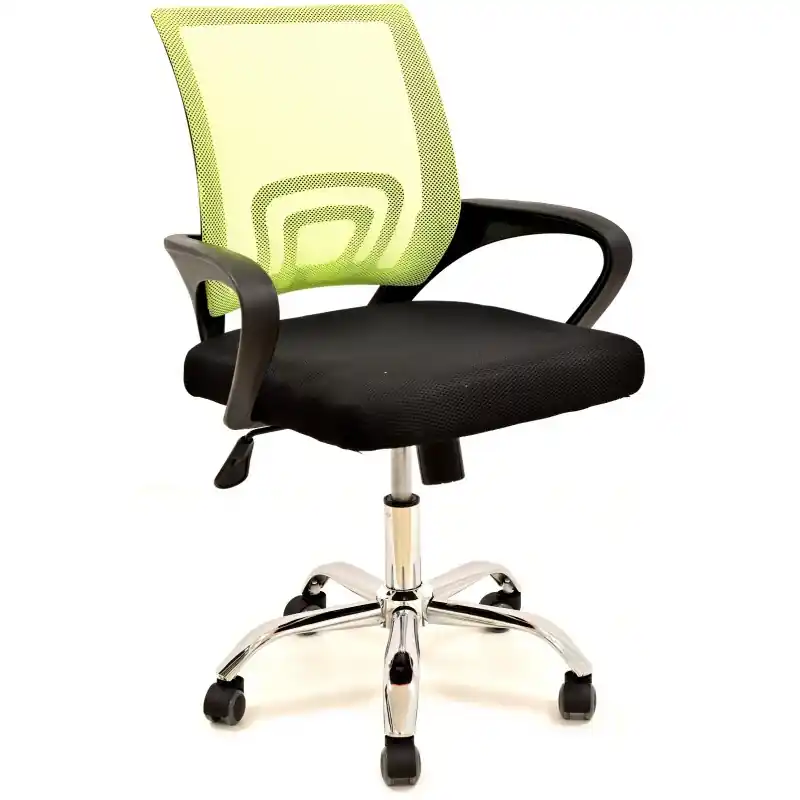 Sillón de oficina Silen basculante malla verde tejido negro - Sillas oficina operativas