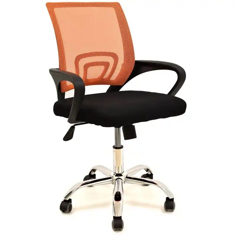 Sillón de oficina Silen basculante malla naranja tejido negro - Sillas oficina operativas