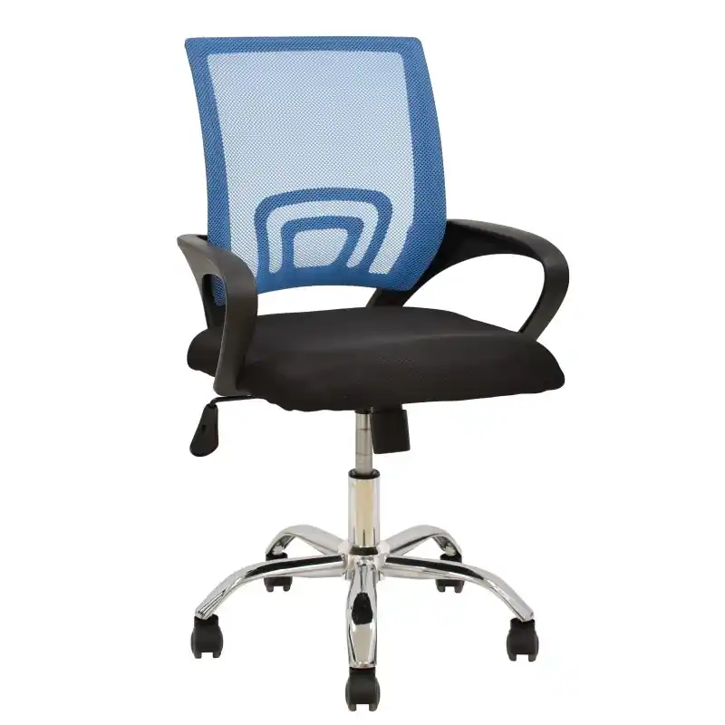 Sillón de oficina Silen basculante malla azul tejido negro - Sillas oficina operativas