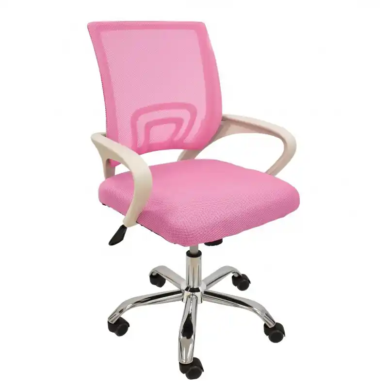 Sillón de oficina Silen new basculante malla y tejido rosa - Sillones direccion