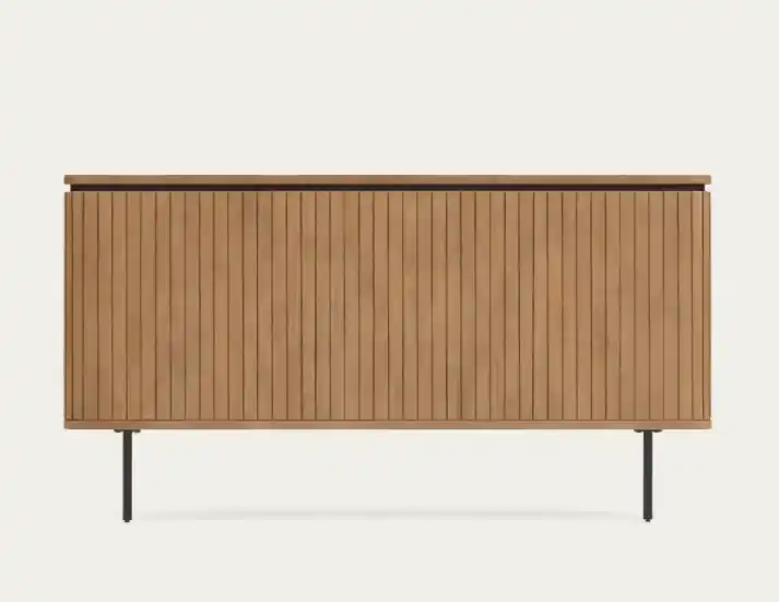 Cabezal London madera maciza de mango y metal negro para cama de 180cm - Cabeceros