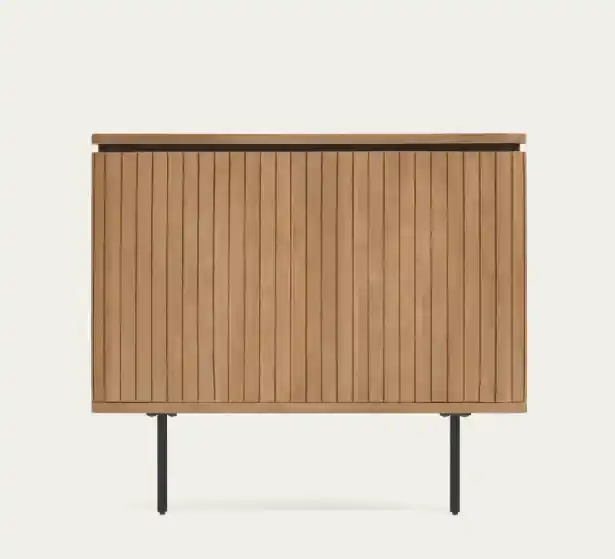 Cabezal London madera maciza de mango y metal negro para cama de 90cm - Cabeceros