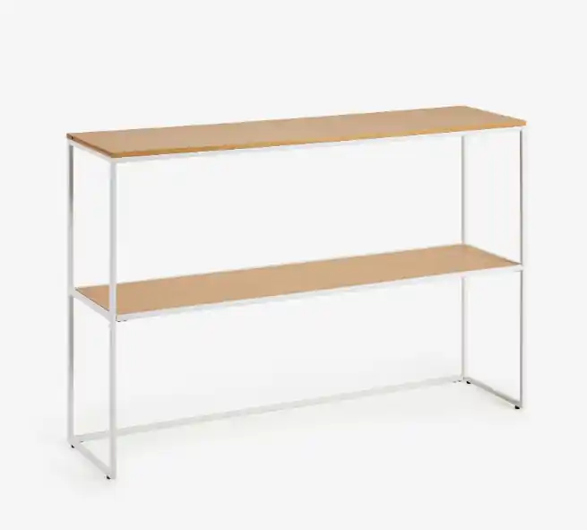 Consola Nofre chapa de roble y de metal blanco 120×80 cm - Consolas