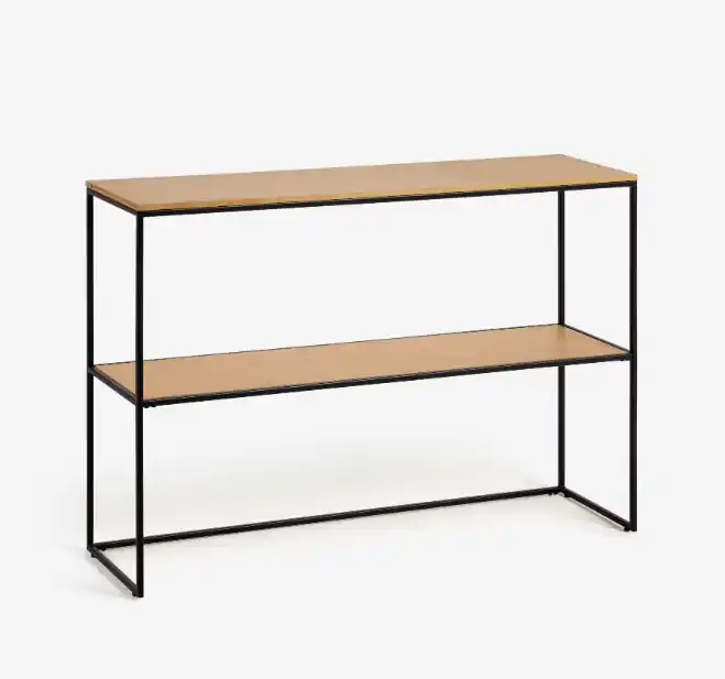 Consola Nofre chapa de roble y de metal negro 120×80 cm - Consolas