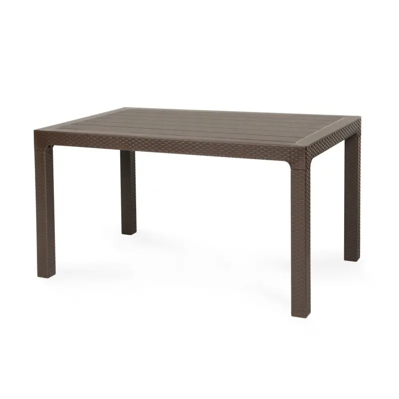 Mesa Elene rattan polipropileno chocolate 150×90 cm - Mesas polipropileno