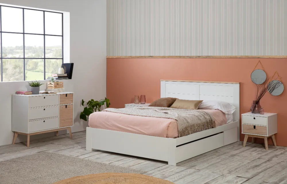 Cama con cajon Gabi blanca 140×190 cm - Camas y canapes