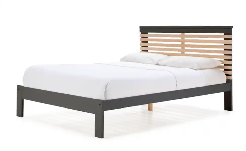Cama Vectra DM/PINO antracita 140×190 cm - Camas y canapes