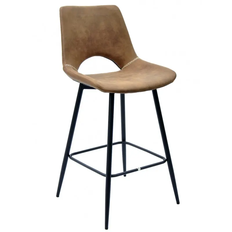 Taburete Clyde new similpiel vintage marrón oscuro 70,5cm - Taburetes hosteleria