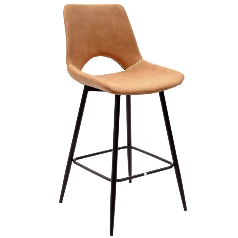 Taburete Clyde new similpiel vintage marrón claro 70,5cm - Taburetes hosteleria