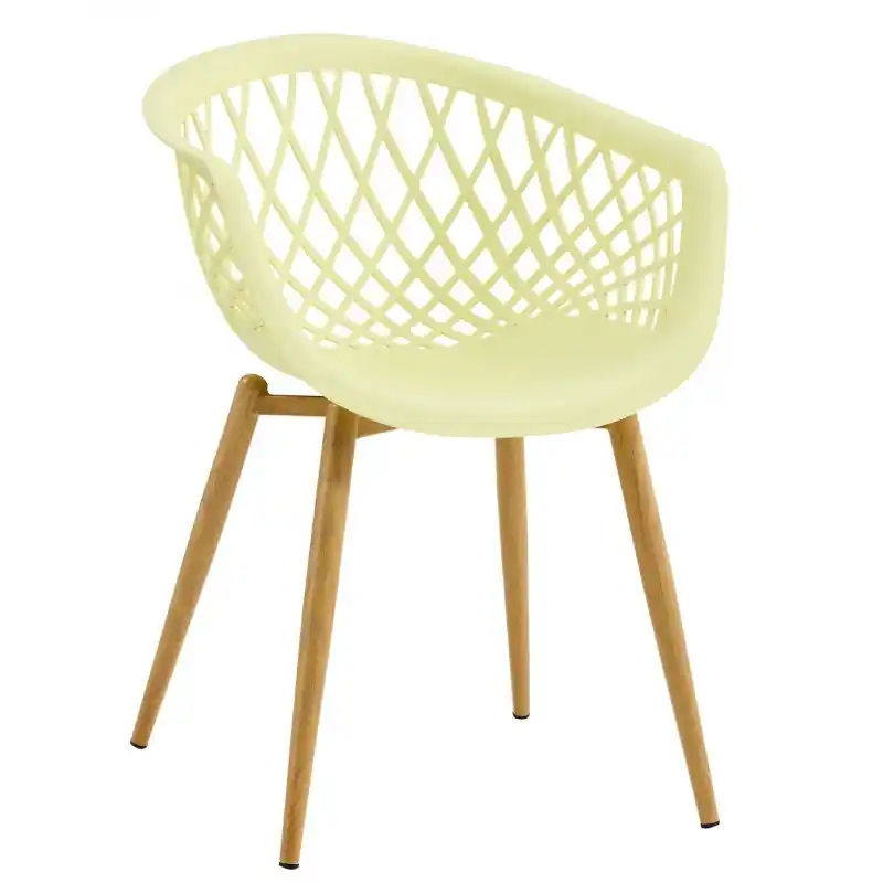 Sillón Joe polipropileno amarillo pastel - Sillas hosteleria