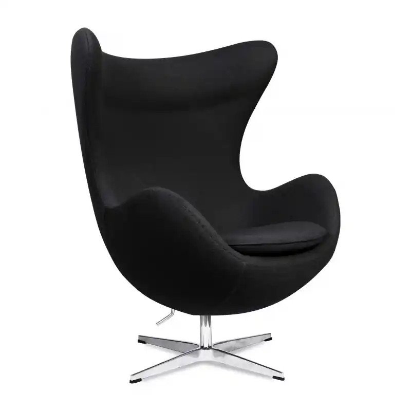 Sillon giratorio Egg tejido cachemir negro - Sillones