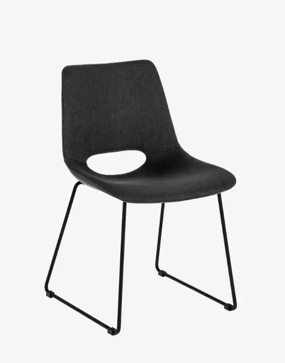 Silla Alba gris oscuro y acero negro - Sillas