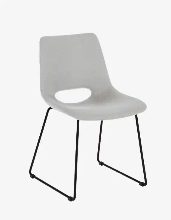 Silla Alba gris claro y acero negro - Sillas