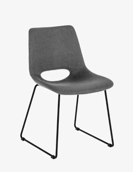 Silla Alba gris y acero negro - Sillas