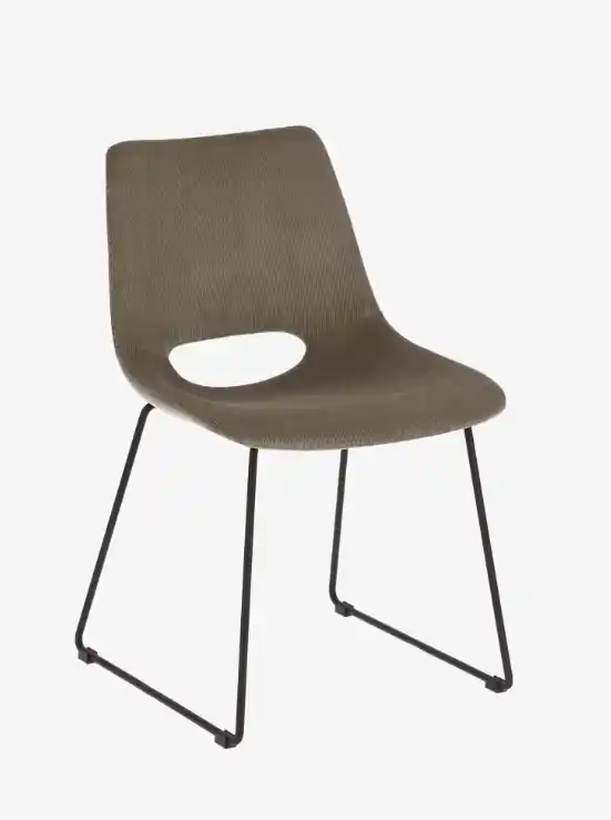 Silla Alba pana gris y acero negro - Sillas
