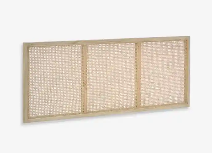 Cabecero Mareti madera maciza de mindi con ratán 163x65cm - Cabeceros