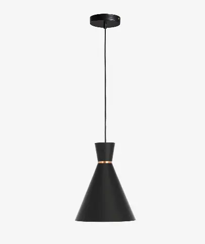 Lampara de techo Cono de acero color negro mate - Lamparas de techo