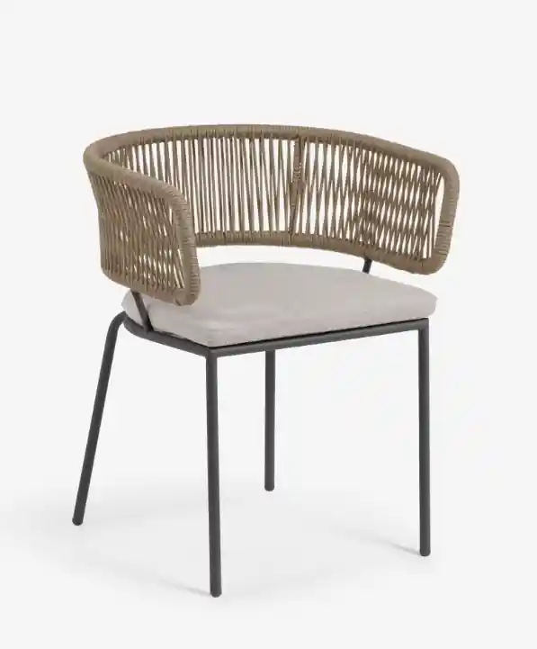 Silla Petunia cuerda beige - Sillas de Acero