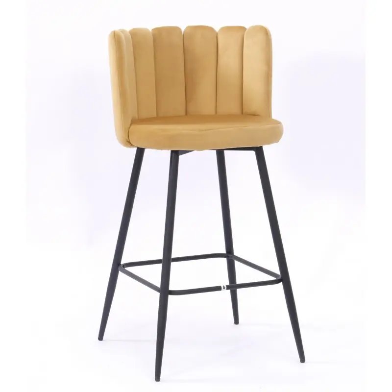 Taburete curve retro velvet amarillo - Taburetes y puff