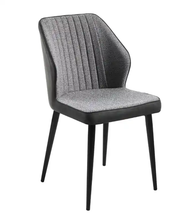 Silla varona tela gris ecopiel gris oscuro - Sillas